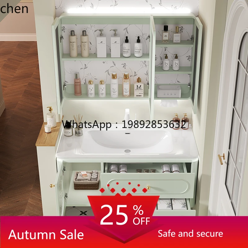 

Oak Smart Bathroom Cabinet Toilet Ceramic Integrated Basin Combination Wash Sink Wash Table