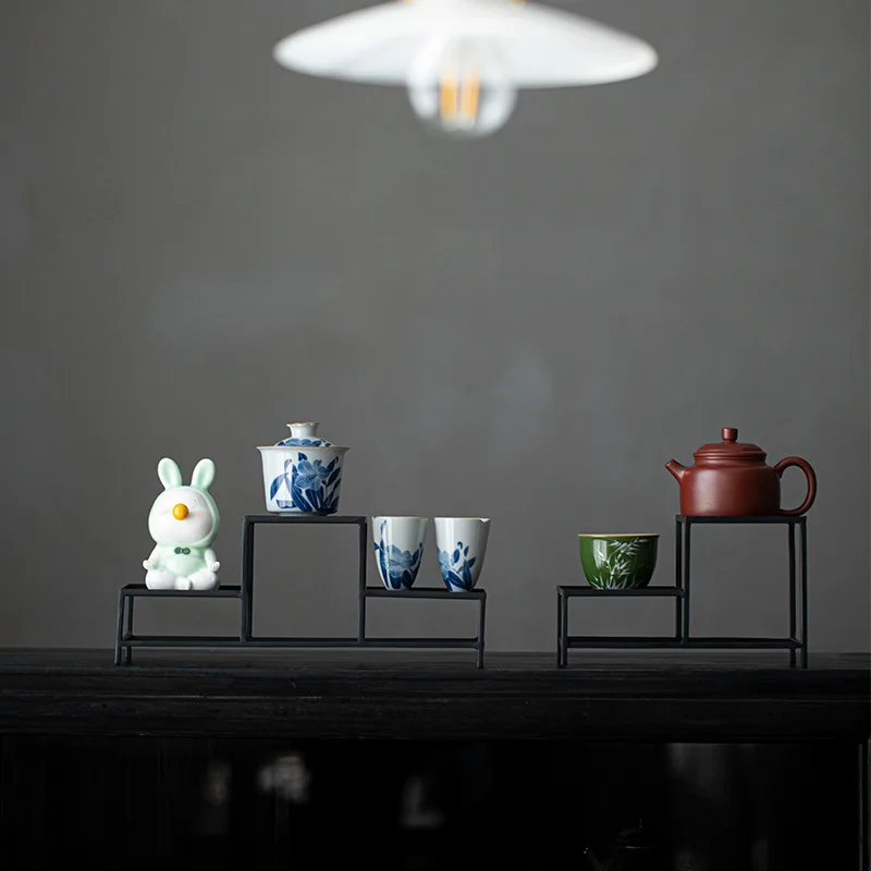 Tea Set Display Rack, Handmade Tea Set Storage Rack, Ancient Rack, Tea Cup Teapot Rack, Handicraft Rack image 3