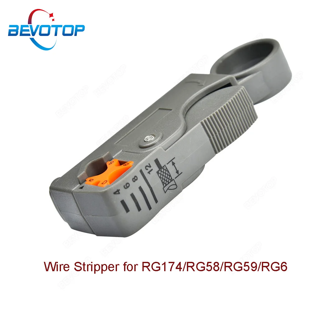 BEVOTOP Adjustable Rotary Coaxial Cable Cutter Stripper Lead Sky TV Network Wire Disassembly Maintenance Tool for Home Tool RG58