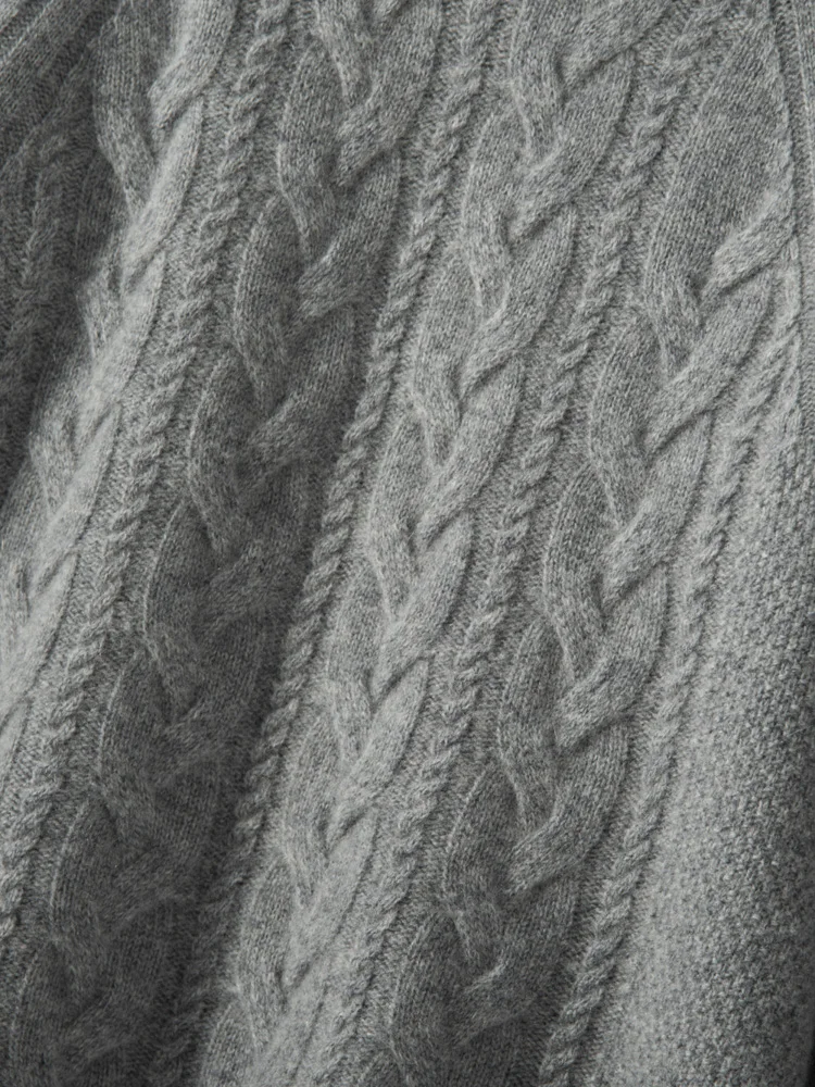 

MEETCC Women 100% Cashmere Sweater Cable Stitch Turtleneck Pullover Autumn Winter Thick Warm Cashmere Knitwear Luxury Jumper