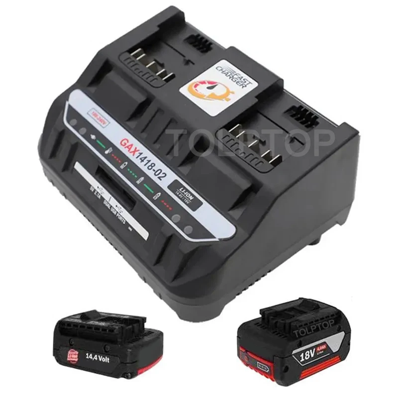 Imagem -02 - Carregador de Bateria Duplo para Bosch Carregador de Bateria Li-ion com Porta Usb 4a 14.4v 18v Bat618 Bat614 Bat609 Gax141802