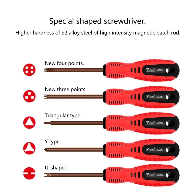 Special-Shaped Screwdriver Internal  Four-Point Three-Point U/Y Type Triangular Magnetic Driver Socket Screwdriver