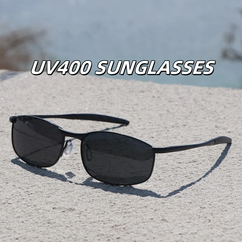 

Riding Windproof Polarized Sunglasses Men's Fashion Metal Frame UV400 Glasses Outdoor Driving Travel Beach Sun Protection