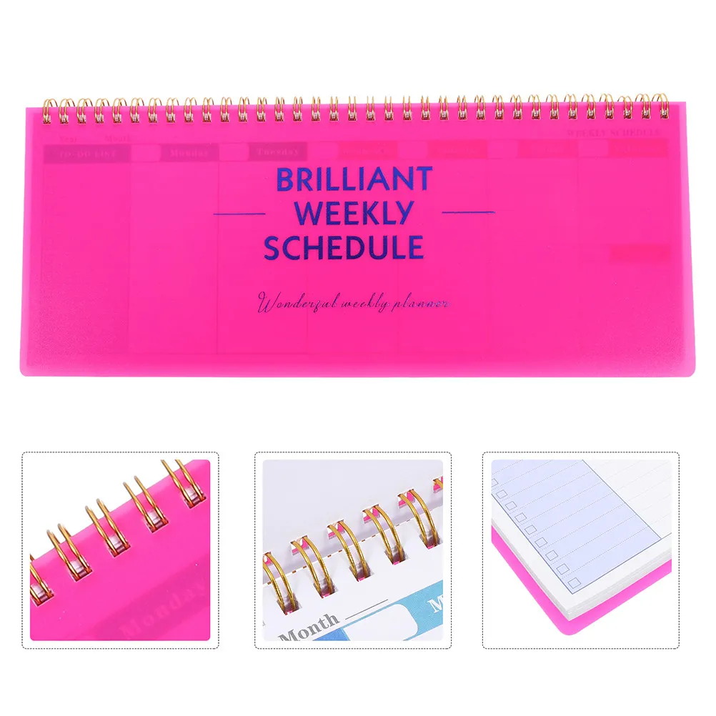 

2Pcs Mini Weekly Planner Notepad Spiral Bound Undated Weekly Schedule Planner Tear Off Pages for Time Management Daily Organizer