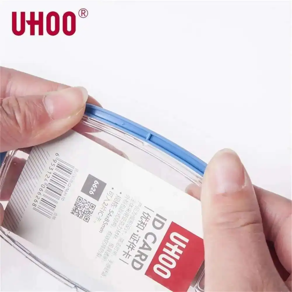 Uhoo 6626 Vertical High Quality Acrylic Name Tag Badge Case Sleeve Frame Holder Transparent Id Card Holder Wholesale Waterproof