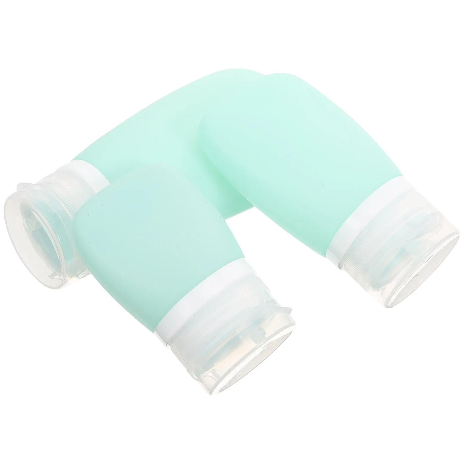 

3Pcs Silicone Bottle Portable Lotion Dispenser for Travel Pump Press Empty Bottles Shampoo Body Wash Subpackaging Bottle Sky