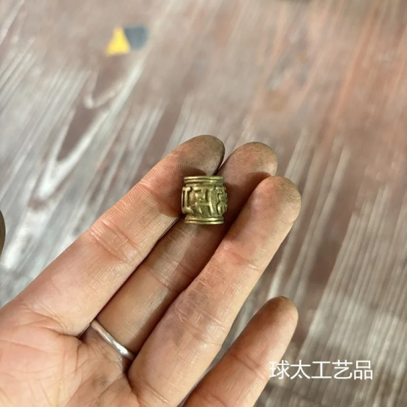 Tibetan-style brass pendant, three-way Buddha head bracelet accessory, Vajra pendant, vintage mini necklace charm, copper jewelr