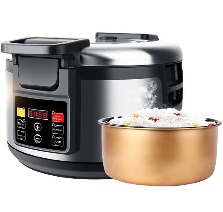 Okicook لوحة ذكية 19 لترًا جهاز تسخين الأرز التجاري من الفولاذ المقاوم للصدأ وعاء غير لاصق معدات تسخين الطعام في المطاعم
