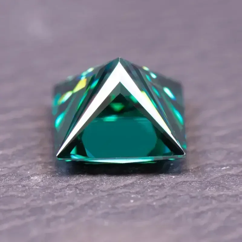 NEW Moissanite Princess Cut Emerald Green Primary Color VVS1 DIY Ring Necklace Earrings Main Materials With Certificate