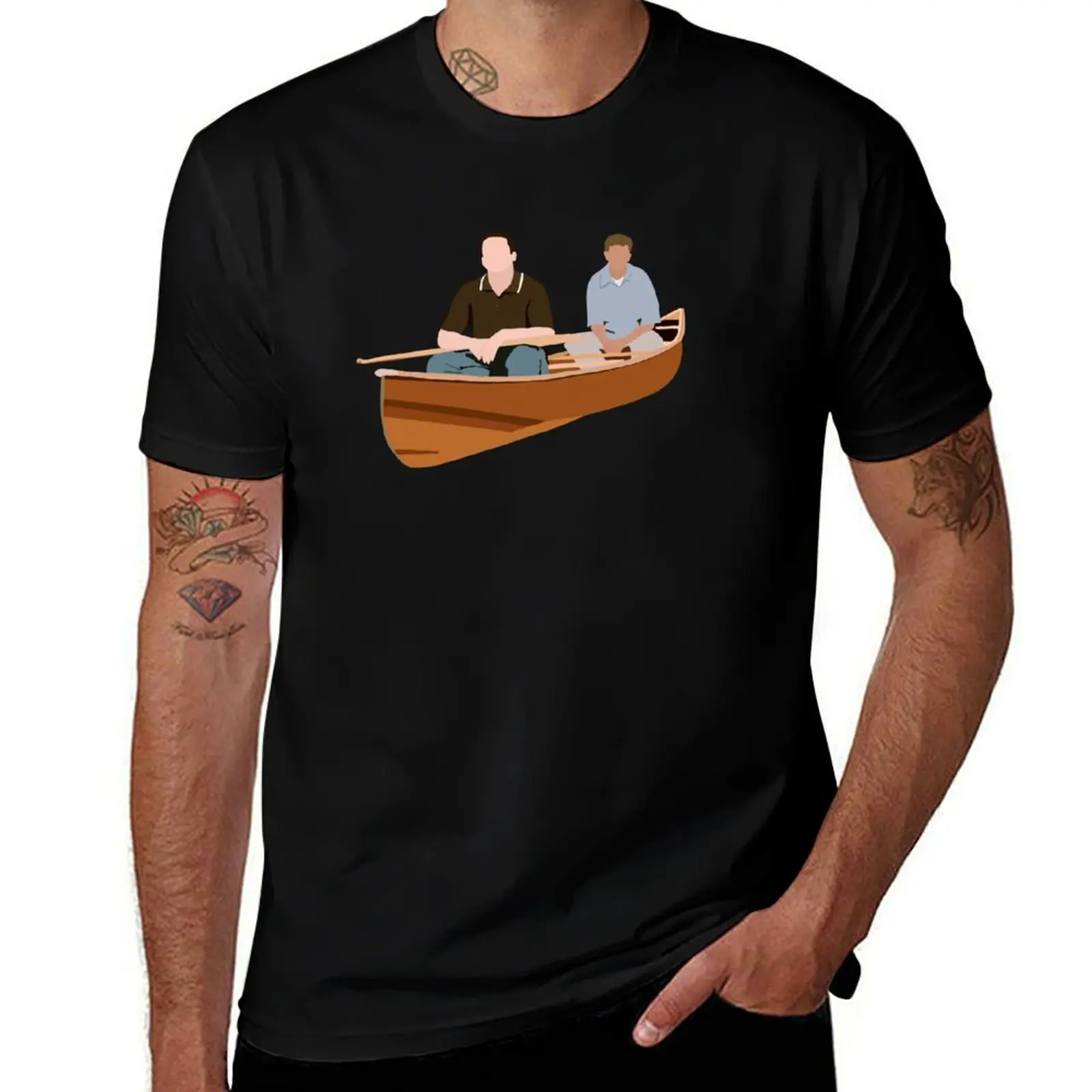 

Chandler and Joey's canoe T-Shirt summer 2025 rapper graphic tees summer tops Men's cotton t-shirt