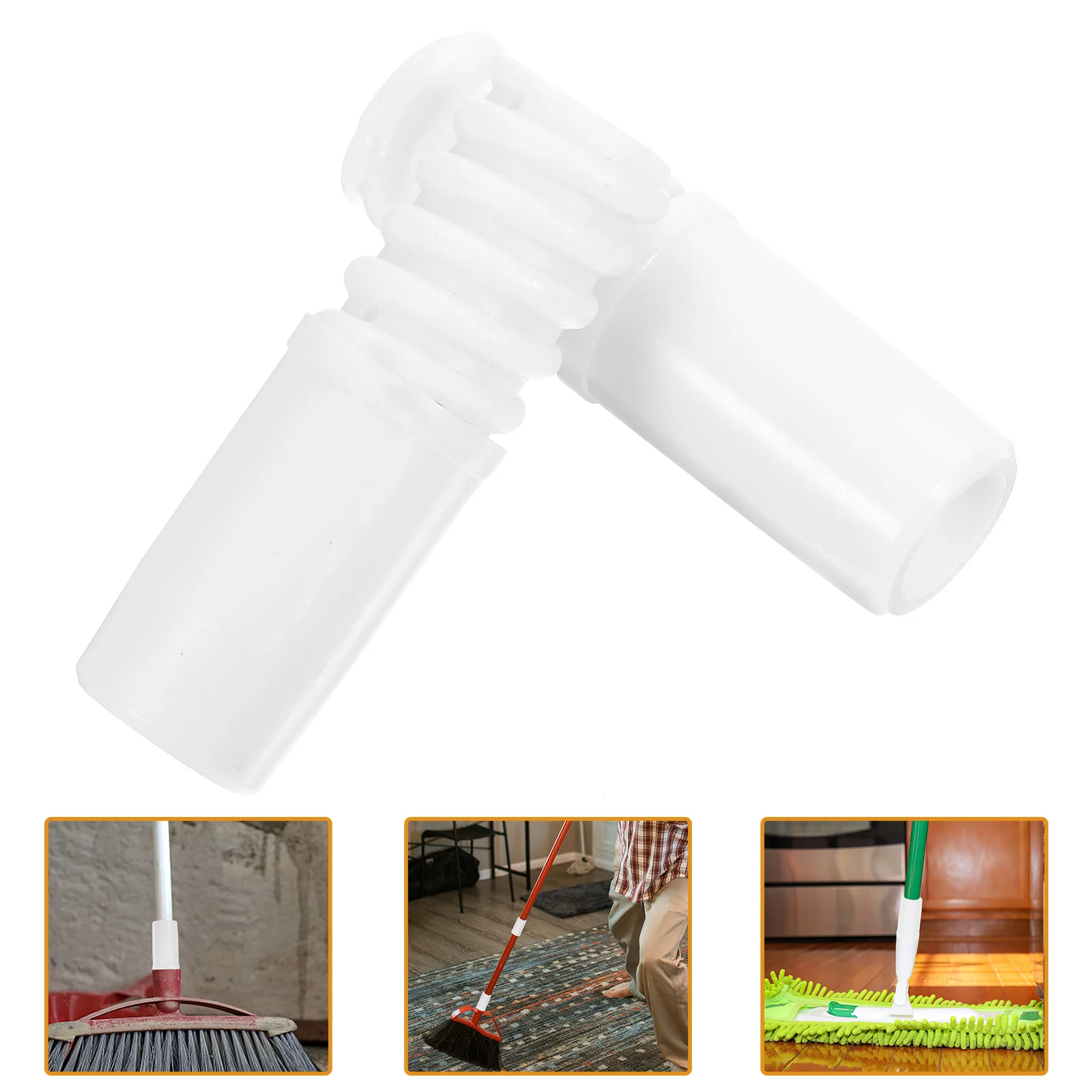 

2pcs Threaded Connector Sturdy Plastic for Mop Broom Handle Tips Extension Pole Adapter Versatile Diameter Easy Installation