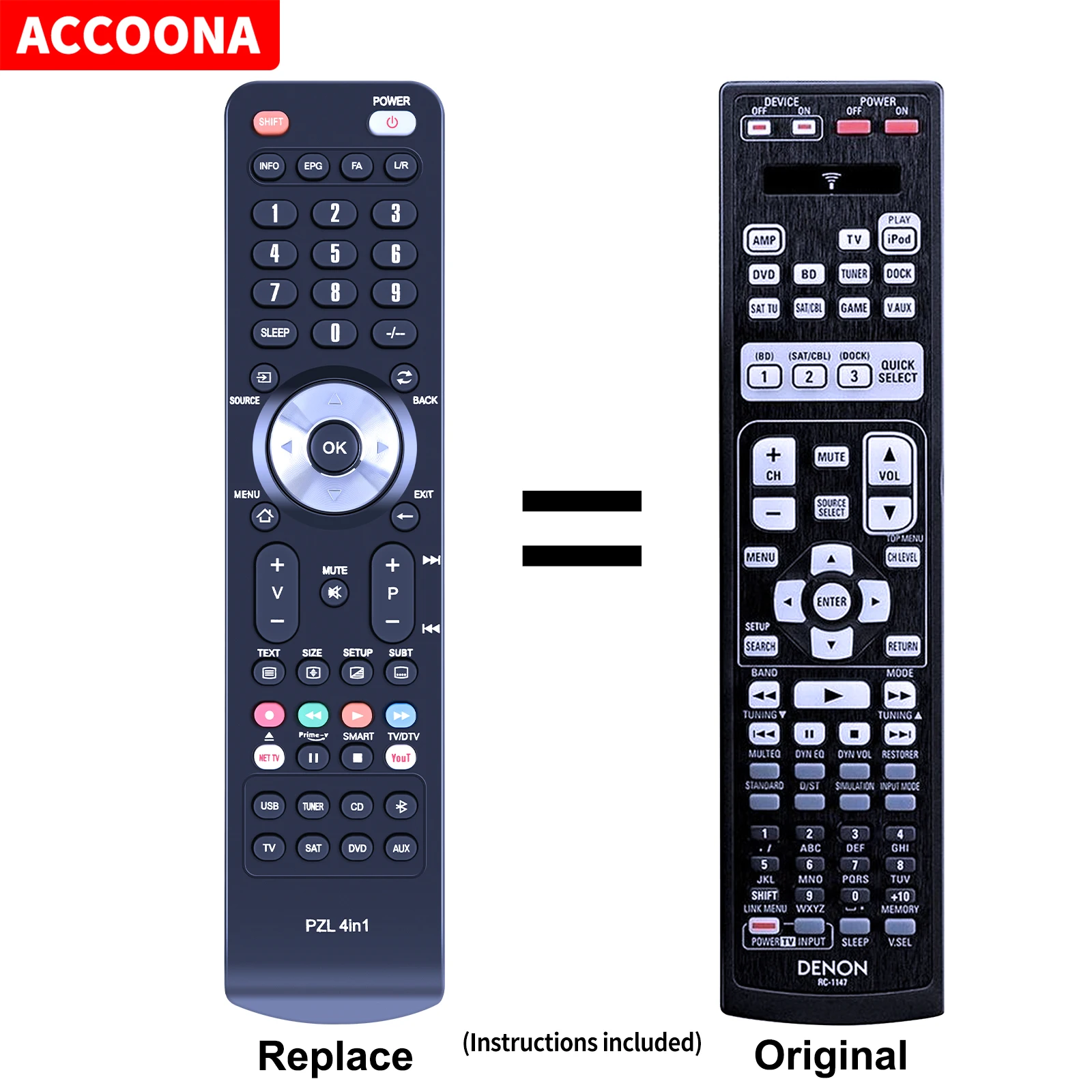 Remote control RC-1147 for DENON AVR-1611 AVR-591 D-X1000BD DBP-2012UD