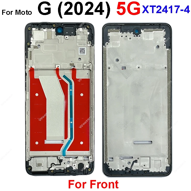 لموتورولا موتو G 5G 2020 2022 2023 2024 XT2113-3 XT2213 XT2313-6 XT2417-4 LCD الإطار الأمامي الحافة لوحة الإطار الأوسط الإسكان #3