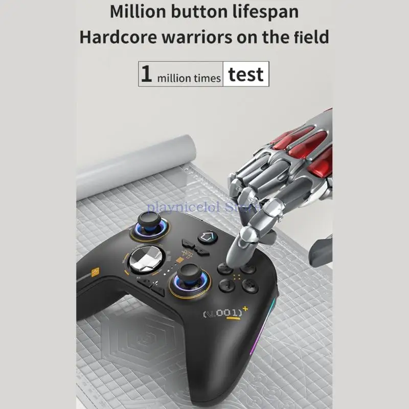 لوحة ألعاب 2.4G مع جهاز تحكم لاسلكي مزود بتيربو خفيف وزر خلفي قابل لإعادة التعيين ومشغلات تأثير القاعة لسلسلة أجهزة الكمبيوتر
