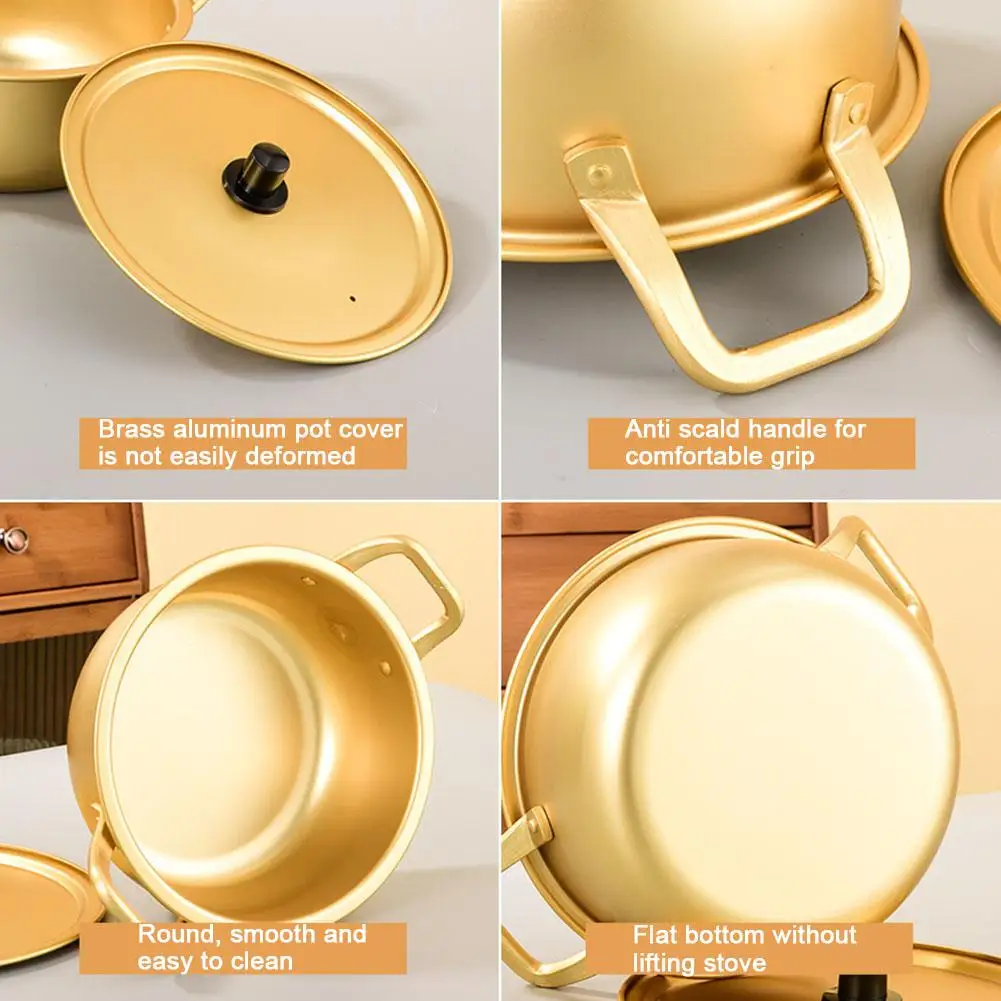 Korean Ramen Noodles Pot Aluminum Korean Drama Soup With Soup Heating Noodles Pot Noodle Milk Pot Cooking Fast Lid Pot Inst