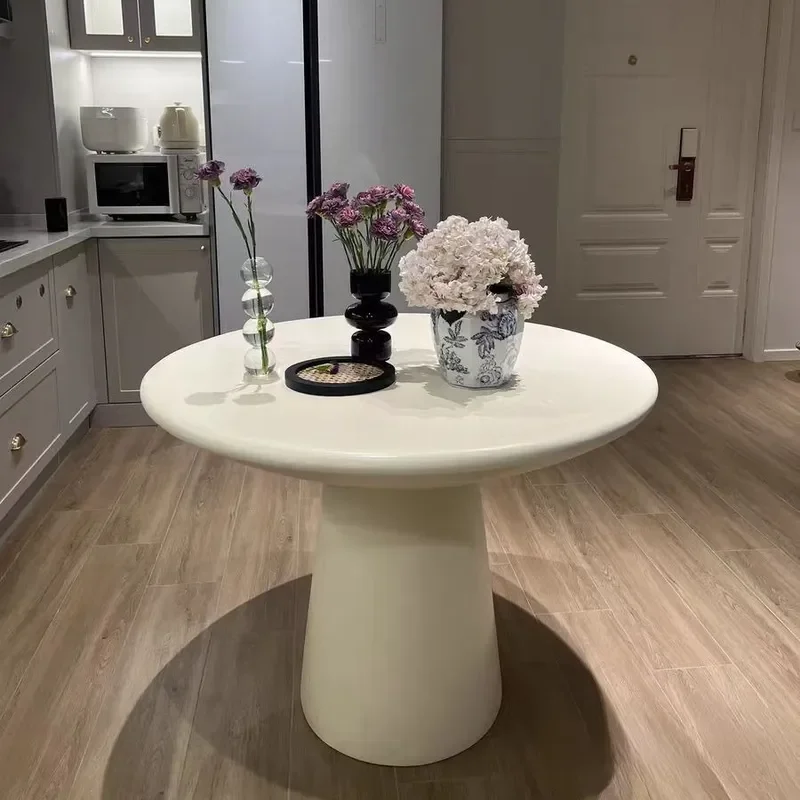 Nordic Wabi Sabi Round Dining Table Creative Mushroom Shape Fiberglass Elephant Leg Chair Designer Personality Internet