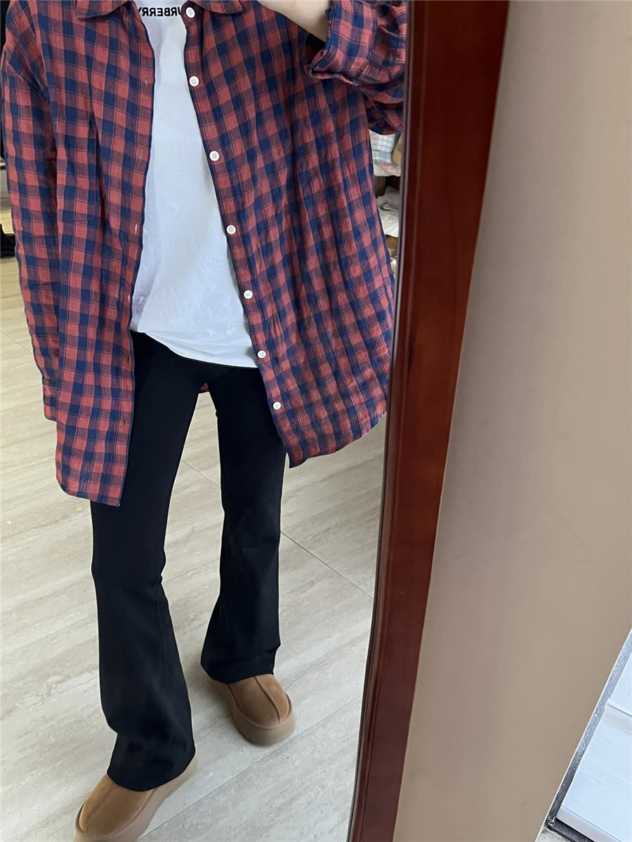 Doppelseitige Fce Arkskin-Hose für Damen, lässige Fitn-Hose, ausgestellte Leggings, Boting-Hose für Damen