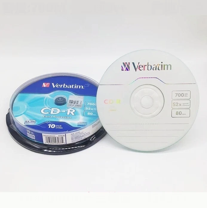 CD-R 디스크, CD 52X, 700MB, 80 분, 10 개/팩