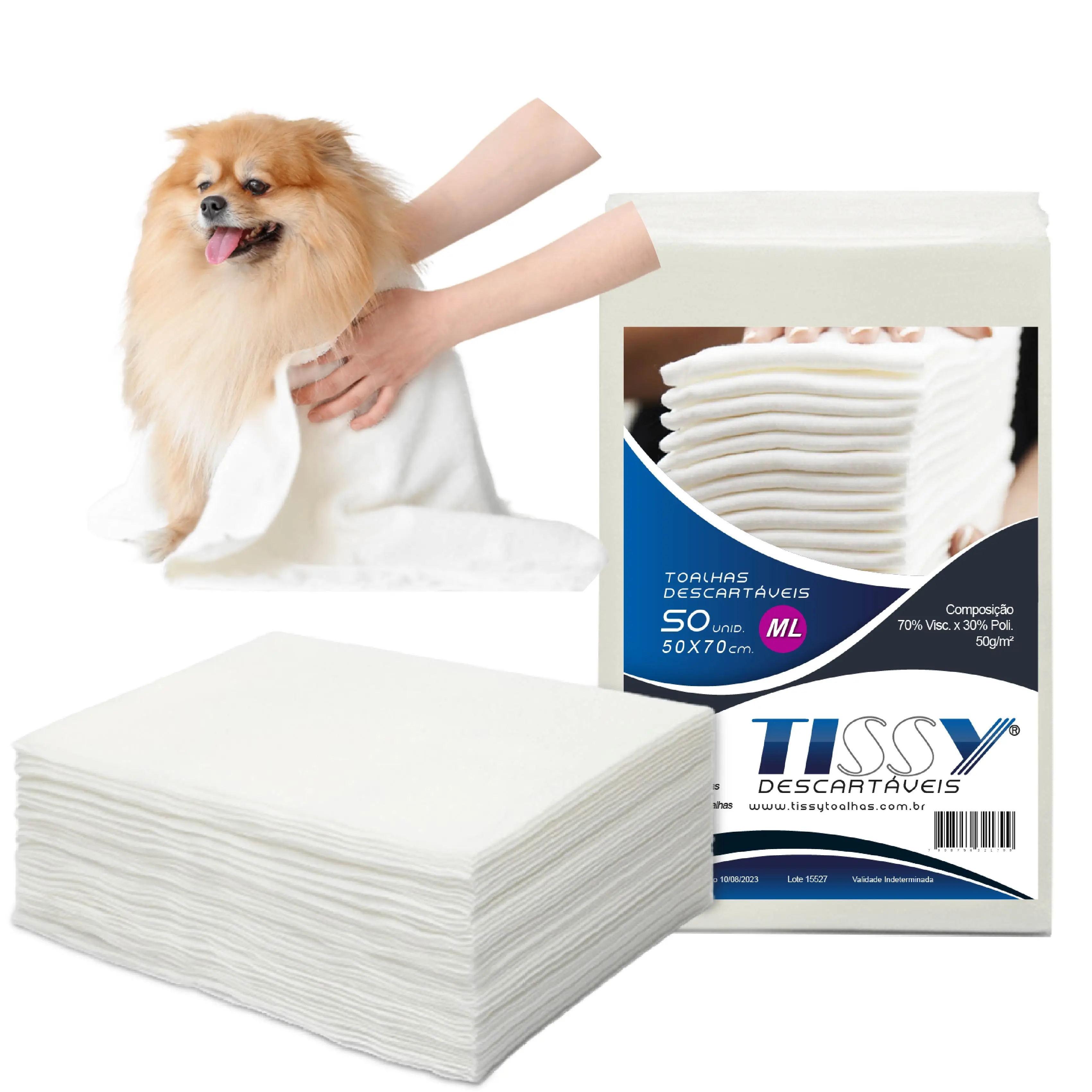 DISPOSABLE TOWELS TISSY 40x50 DOGS AND CATS 300 UNITS