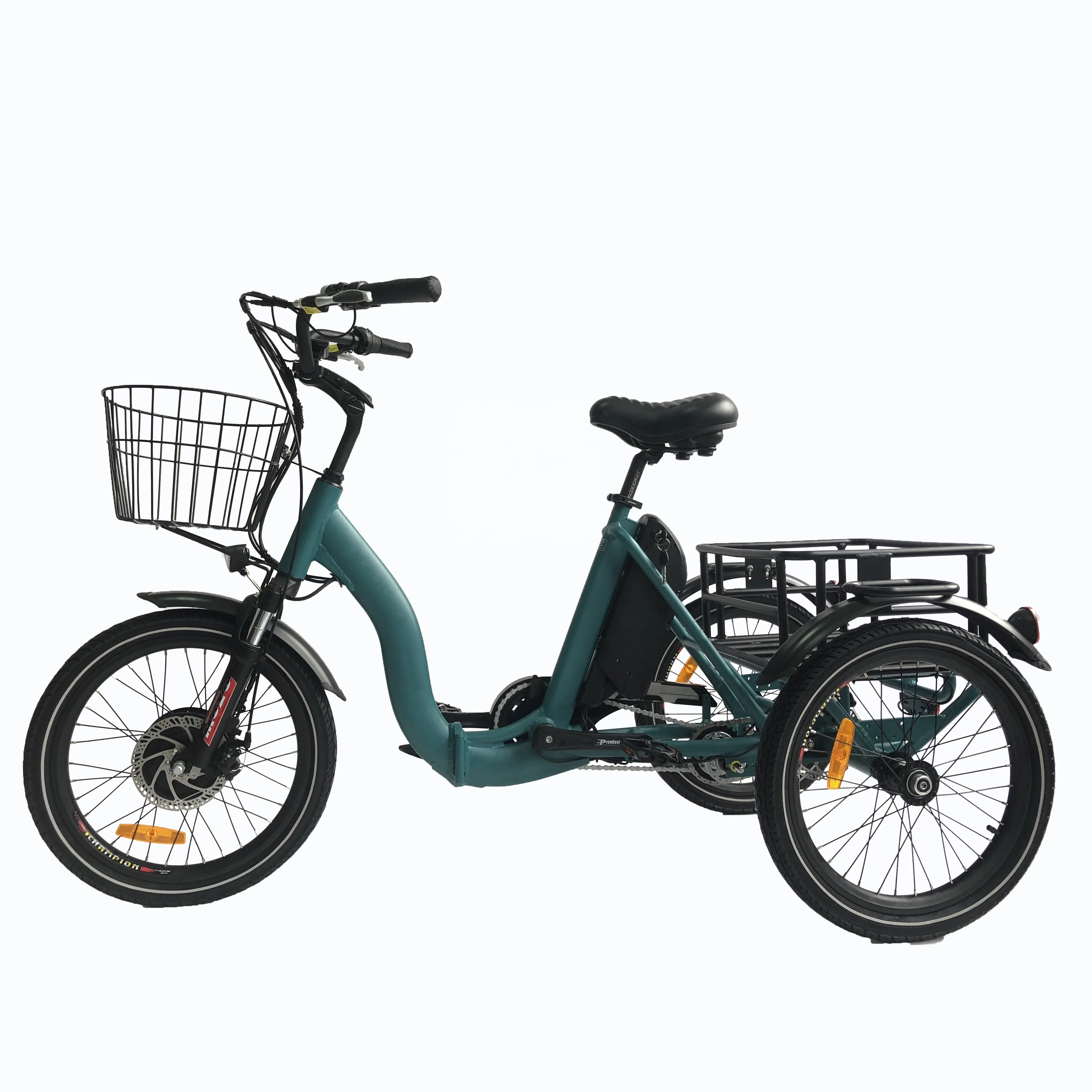 20 inch city electric bike 3 wheel front drive mini tricycle electric bike cargo rear basket urban electric bicycle