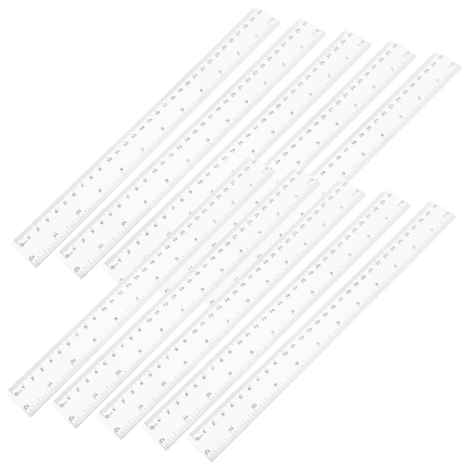10pcs Transparent Ruler Set Compact Measurement Tool For School Office Math Drawing Straight Ruler Kids Stationery Supply