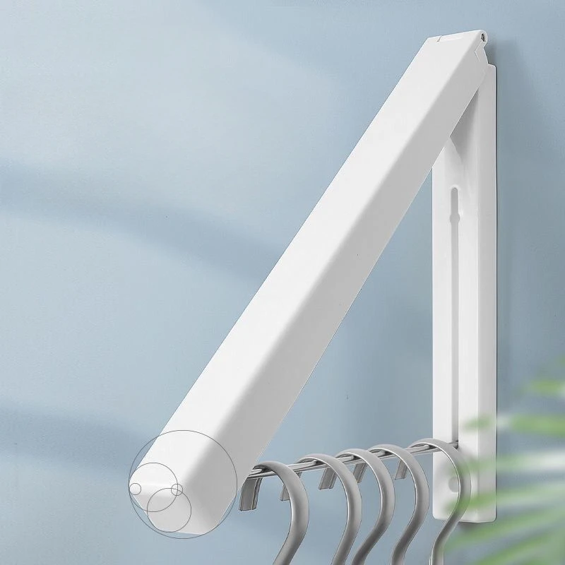 Invisible Folding Clothes Hanger for Storage, Wall Hanging Clothes Pole, Indoor Balcony, Bathroom, Dormitory Bay Window