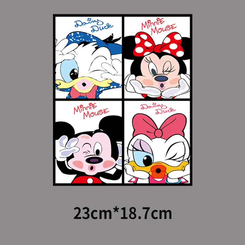 Disney Mickey Mouse Patches Clothing Heat Transfer Stickers for T-Shirt Iron on Patches for Clothes for Boys Girls Kawaii Custom