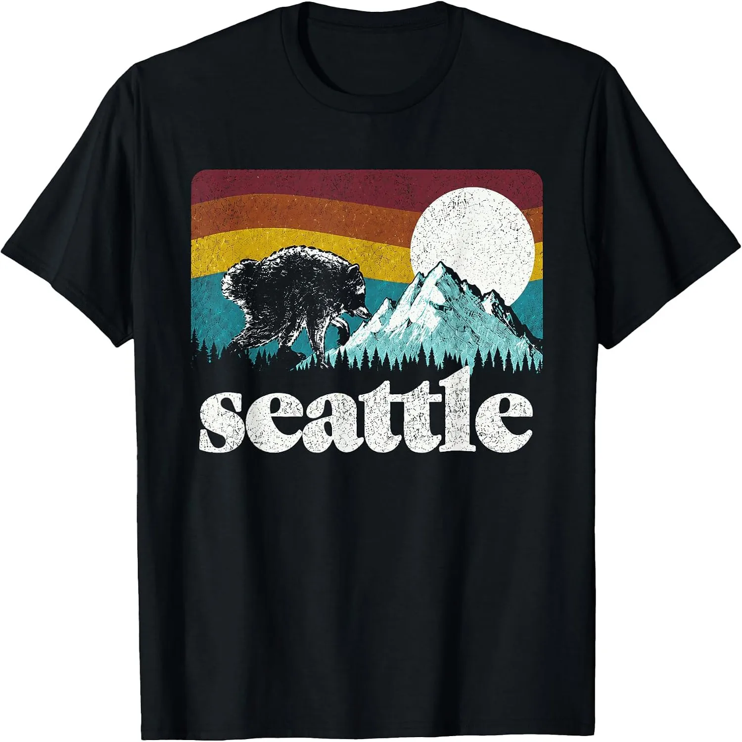 Jimothy Viral Raccoon Seattle Washington Mountains Retro T-Shirt