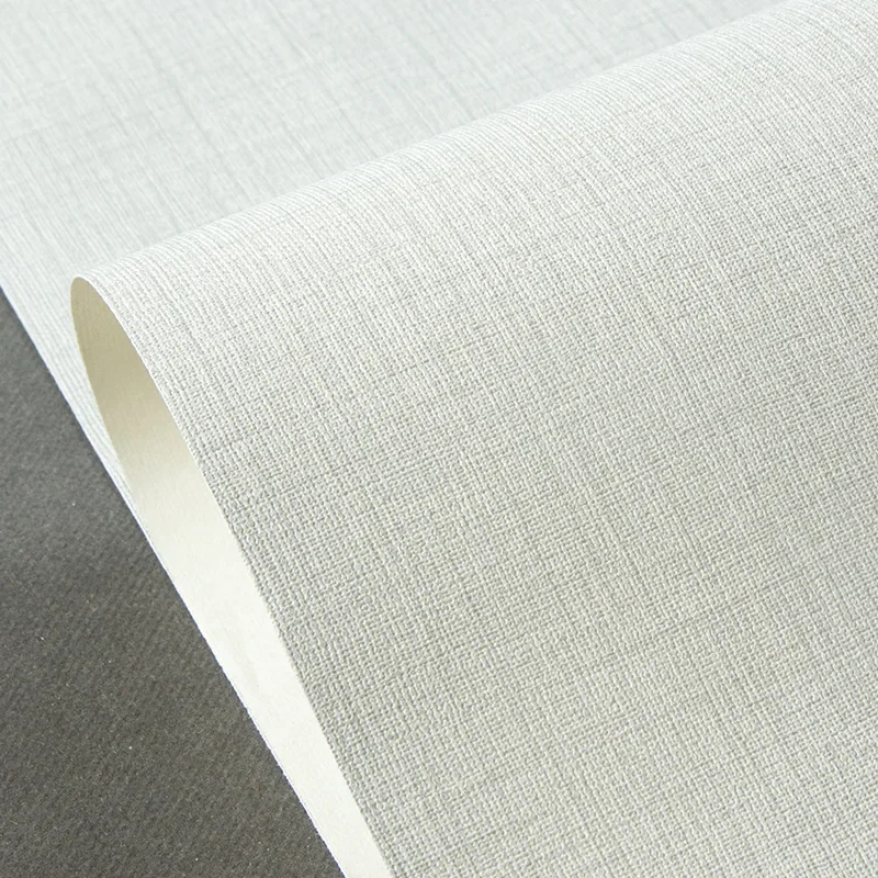 Japanese Style Living Room Bedroom Linen Plain Wallpaper Hotel Greige Waterproof 3D Wallpaper PVC Simple Cross