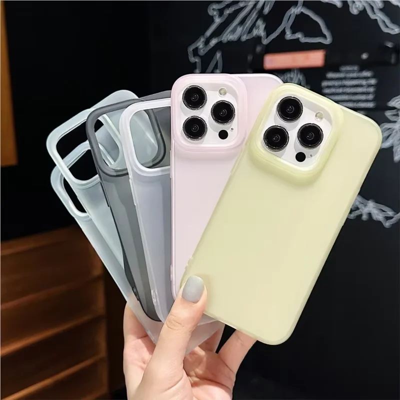 Matte Transparent Silicone Soft Case For iPhone 16 15 14 Plus 13 12 11 Pro X XR Max 7 8 Plus Clear Frosted Shockproof Cover image 3