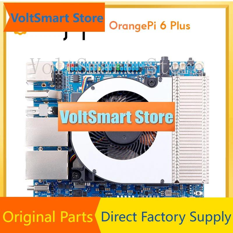 VoltSOrange Pi 6 Plus 32GB+Cooler+100W Power Supply DDR5 CIX CD8180/CD8160 SoC Single Board Computer M2 NVME SSD 45TOPS NPU Mini