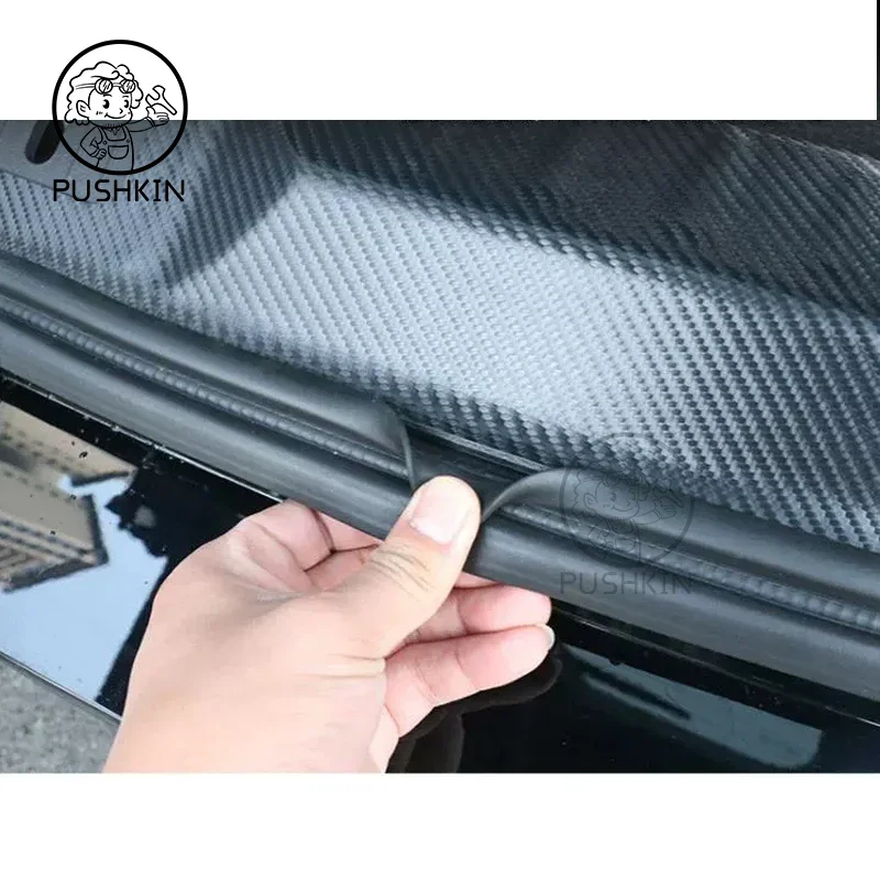 For GAC Trumpchi GS8 2024 Car Door Sills Scuff Plate Threshold PU Protector Interior Imitation Carbon Fiber Sticker Accessories