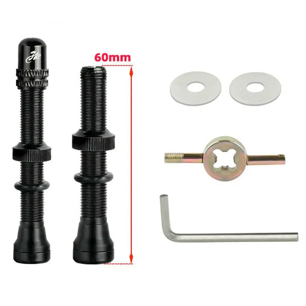 1/2pcs 40/60MM Brass or Alloy Stem Bicycle F/V Presta Tubeless Tire Valve Road Bike MTB Nipple W/Tool Alloy Valve Cap