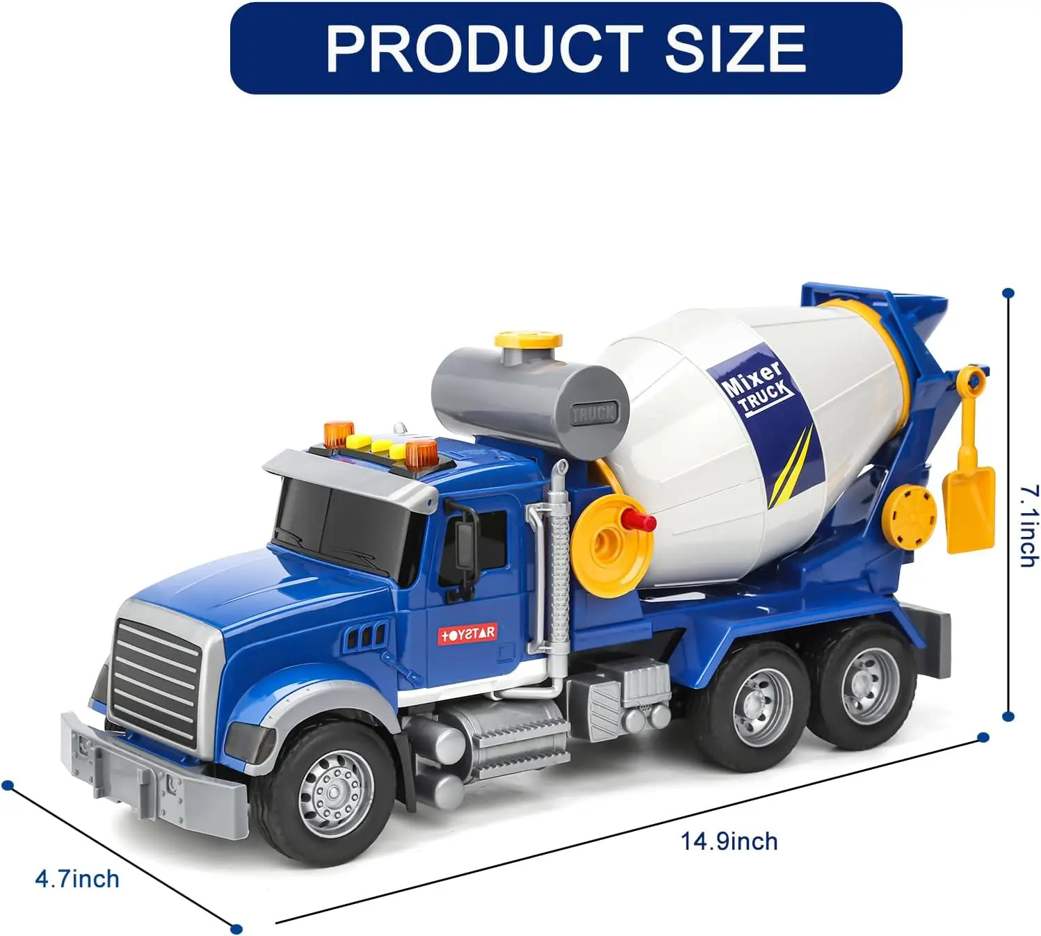 Cement Mixer Truck Toys for Boys,Construction Trucks with Lights and Sounds,Powered Push Car Construction Vehicle Toys Truck