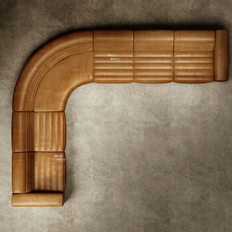 Italian minimalist curved module special-shaped sofa, living room corner hotel combination large sofa