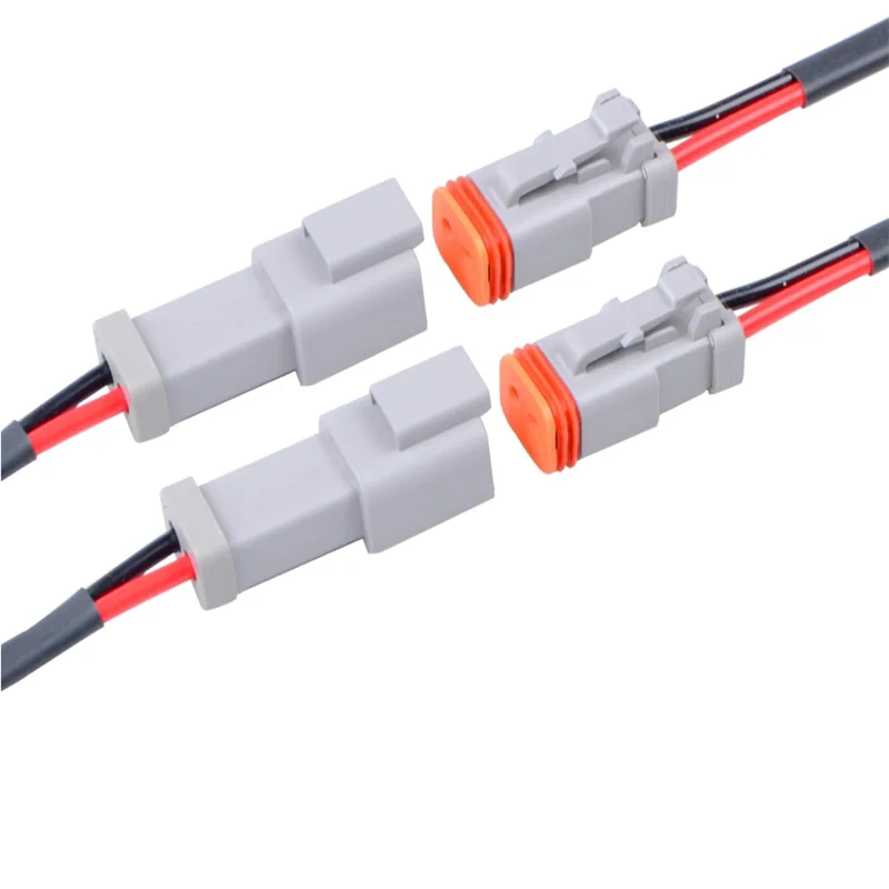 2Pack 2P 3P 4P 6P 8P Waterproof DT Connector Male and Female Wire Connectors with 18AWG Applicable for Automotive Electrical
