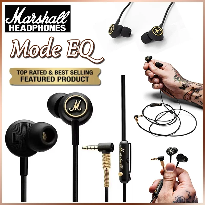 

Наушники Marshall Mode EQ 3.5mm с микрофоном, проводные, внутриканальные, HiFi, с мощными басами, высококачественные игровые наушники