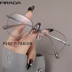 FIRADA 2024 Fashion Comfortable Glasses Vintage Pure Titanium Sexy Eyeglasses Luxury Prescription Eyewear Frame For Women S105E