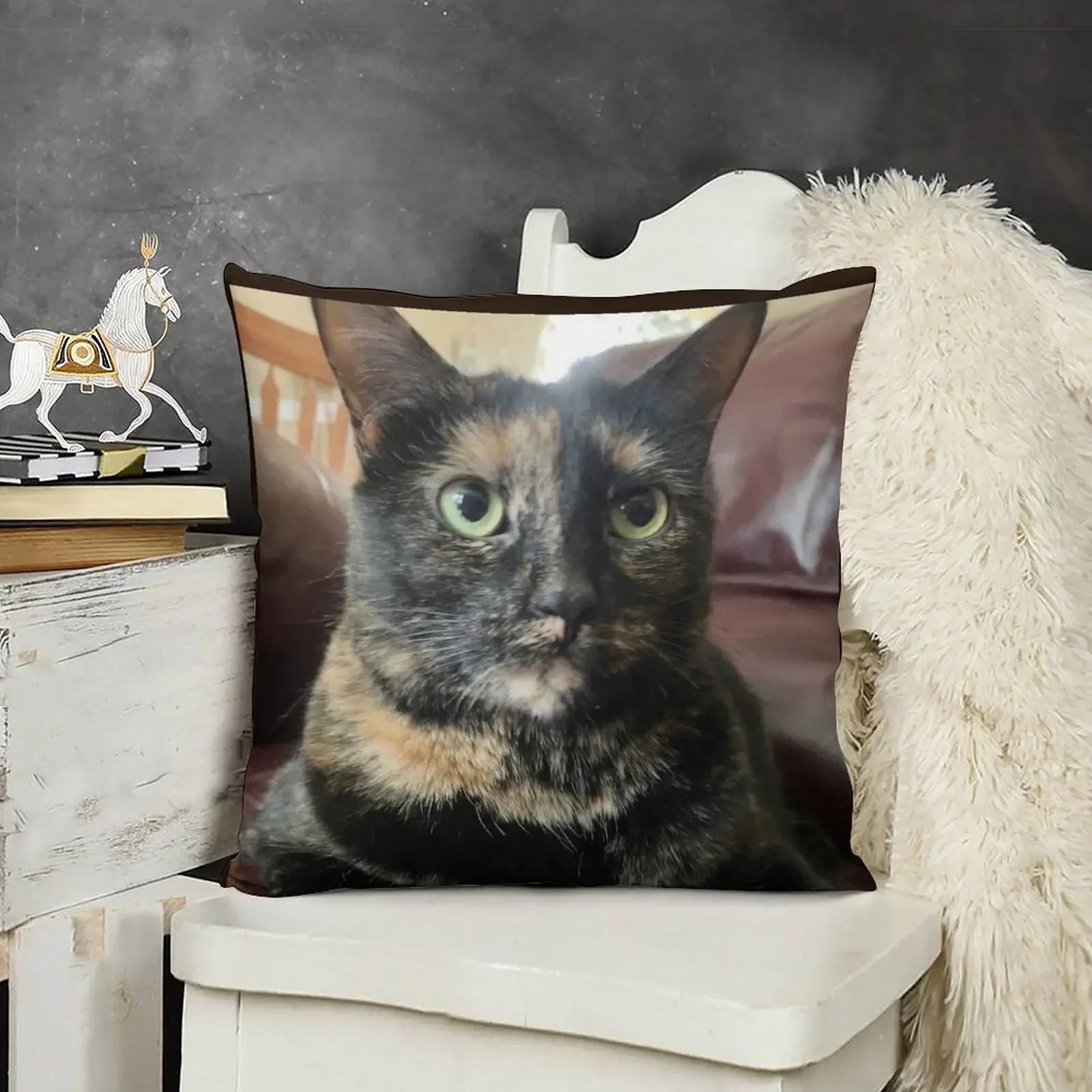 

Tortie Cat Face Throw Pillow Pillowcase Cushion ornamental pillows Luxury Cushion Cover pillow