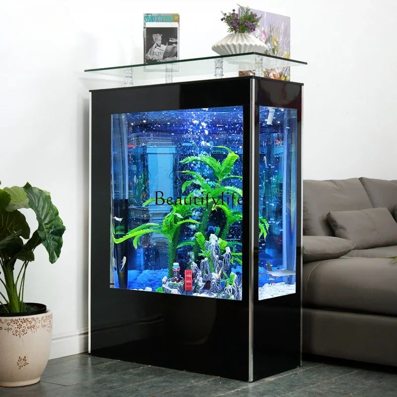 Square Bar Ecological Aquarium Glass Fish Tank Living Room Small Change Water Household Large