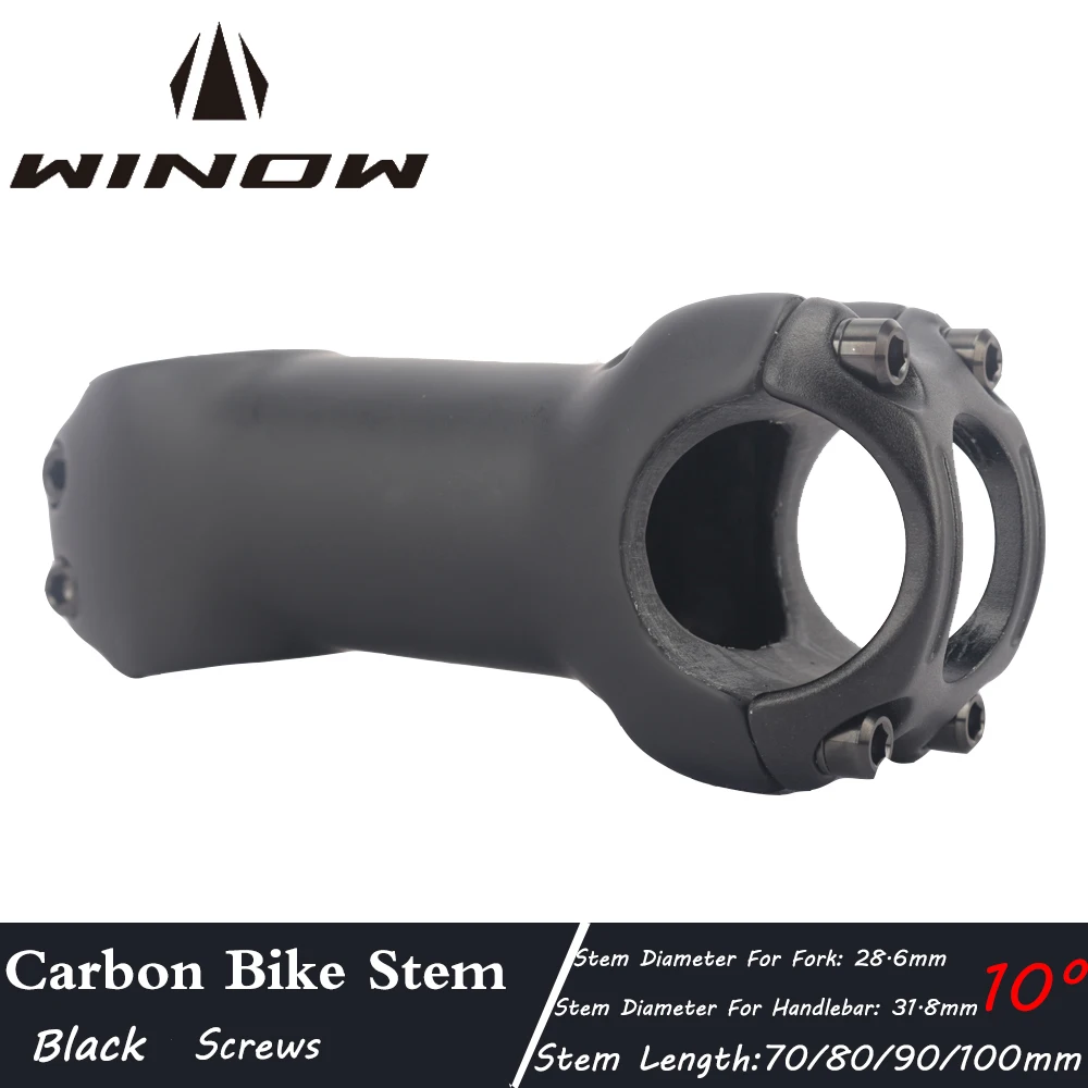 Winowsports  Bicycle Handlebar Stem 10 Degree Carbon Aluminum Mtb Stem Ultralight Road Mountain Bike Table Bicycle Part