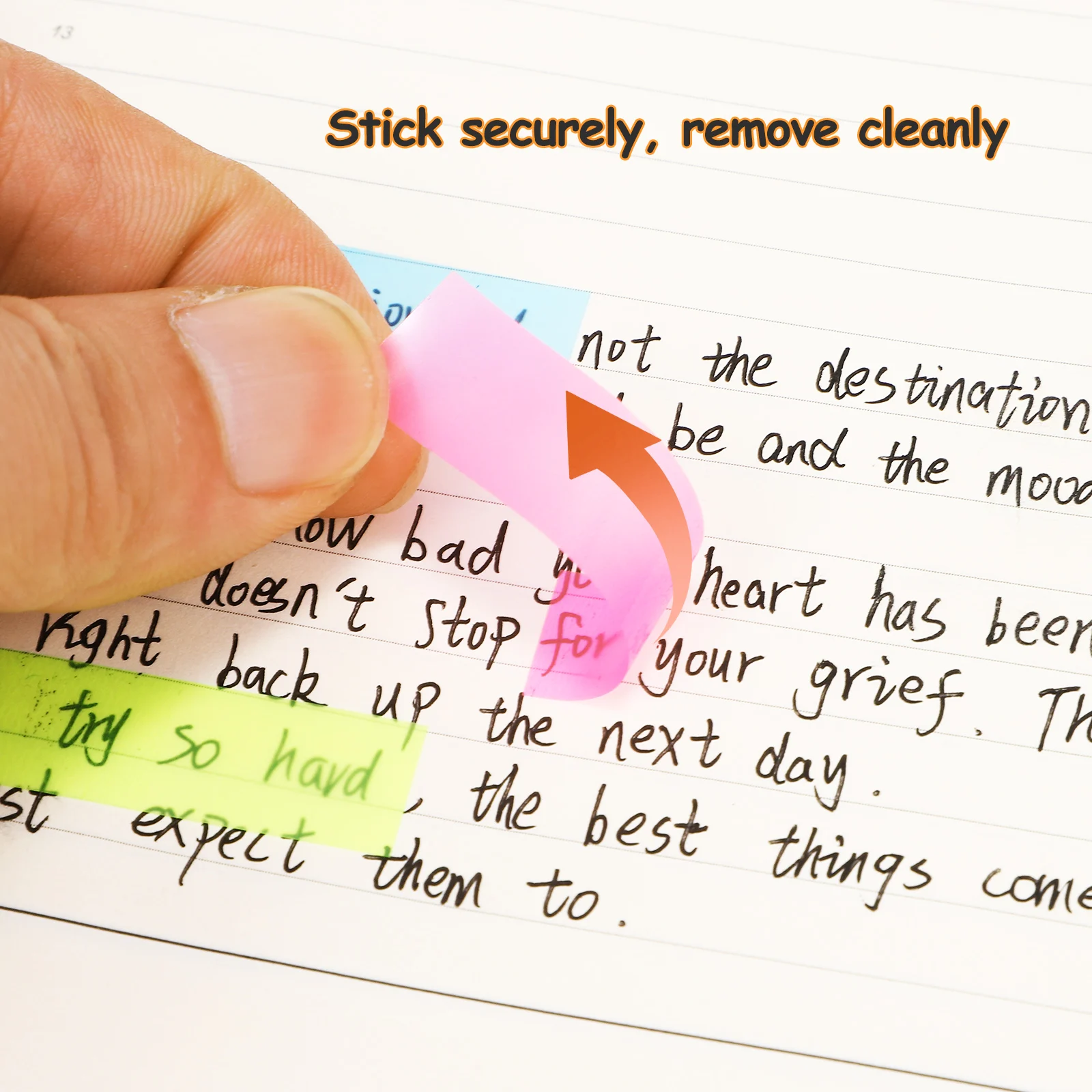 

Fluorescent Notepad Page Markers Sticky Bookmarks for Reading Notes Diaries Markers Residue-Free Swallowtail for