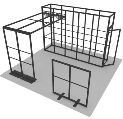 Espositore espositivo modulare personalizzato da 3,6 m di altezza 20x20 10x20