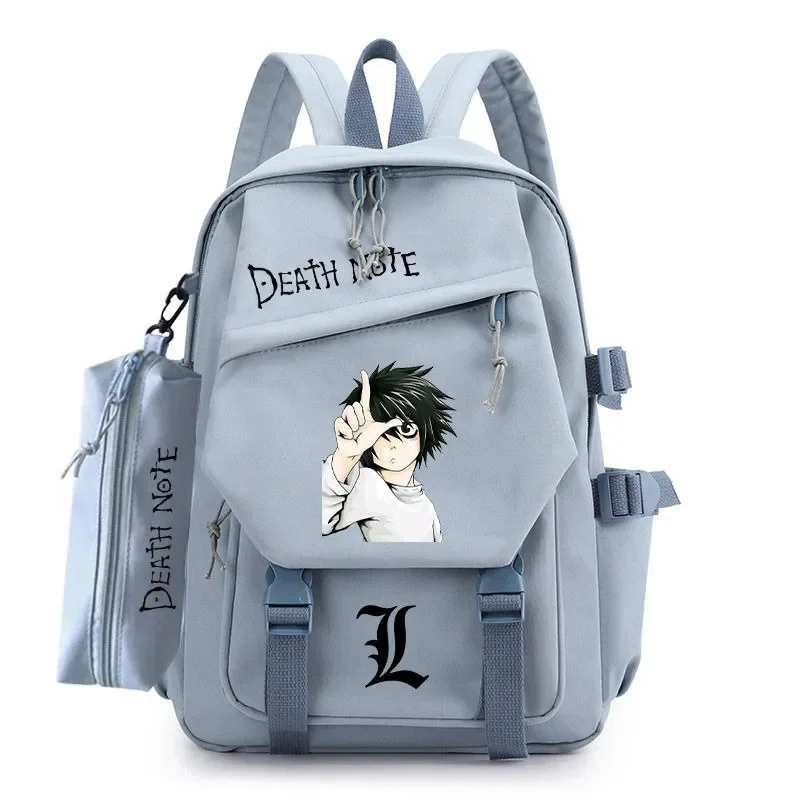 

Blue, Death Note, Desu Noto, Student Kids Teens School Bags, Large Capacity Mochilas Anime Backpacks for Girls Boys Gift