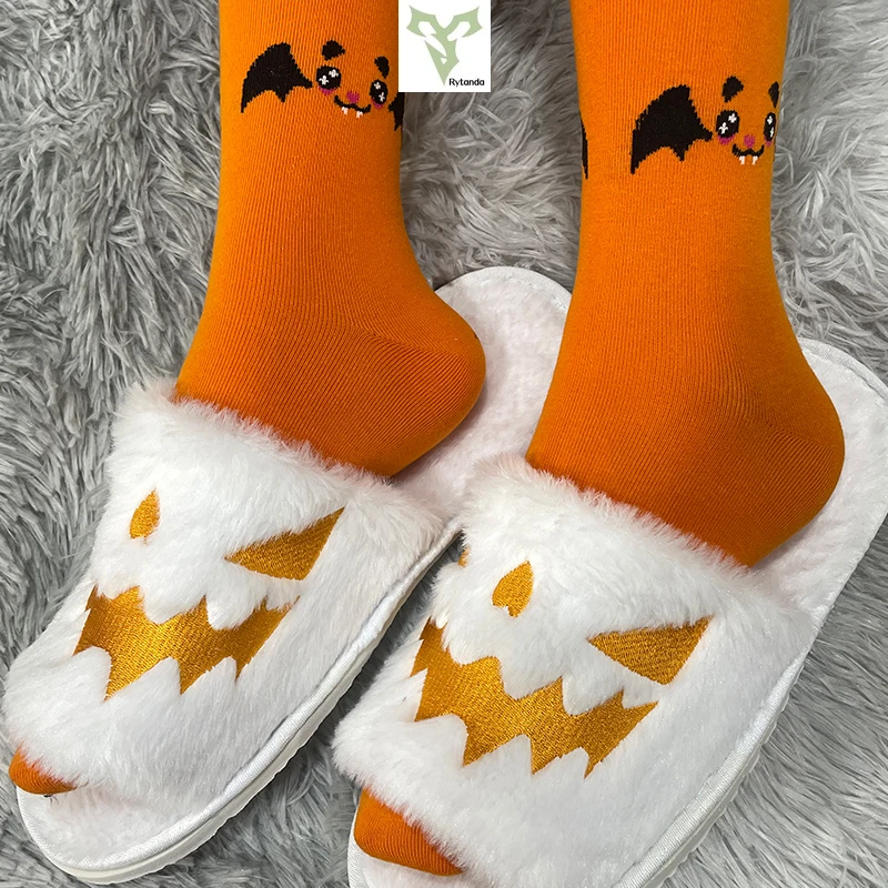 5/10/20 Pairs Cotton Socks for Men Women Halloween Pumpkin Bat Cartoon Socks Pumpkin Funny Socks for Men and Women