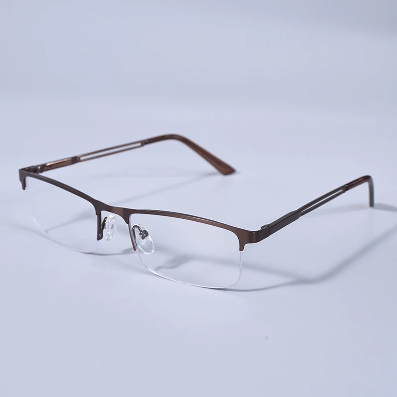 2025 männer Blau Licht Blockieren Lesebrille Metall Halb Rahmen Brillen Mit Frühling Scharnier Computer Reader + 125 + 175 – Detail 19