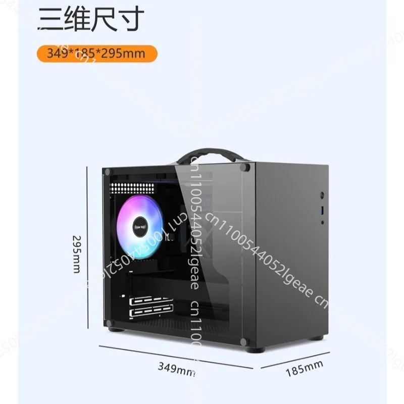 X100 Desktop Air-cooled Chassis All-aluminum Side-through Tempered Glass MATX Portable Mini Chassis
