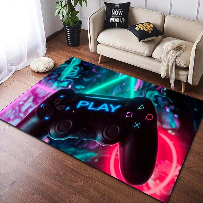 3D Gaming Handle Player Controller Pattern Carpet Living Room Bed Pad Floor Game Balcony Restaurant Mat Rugs Large Size Carpet