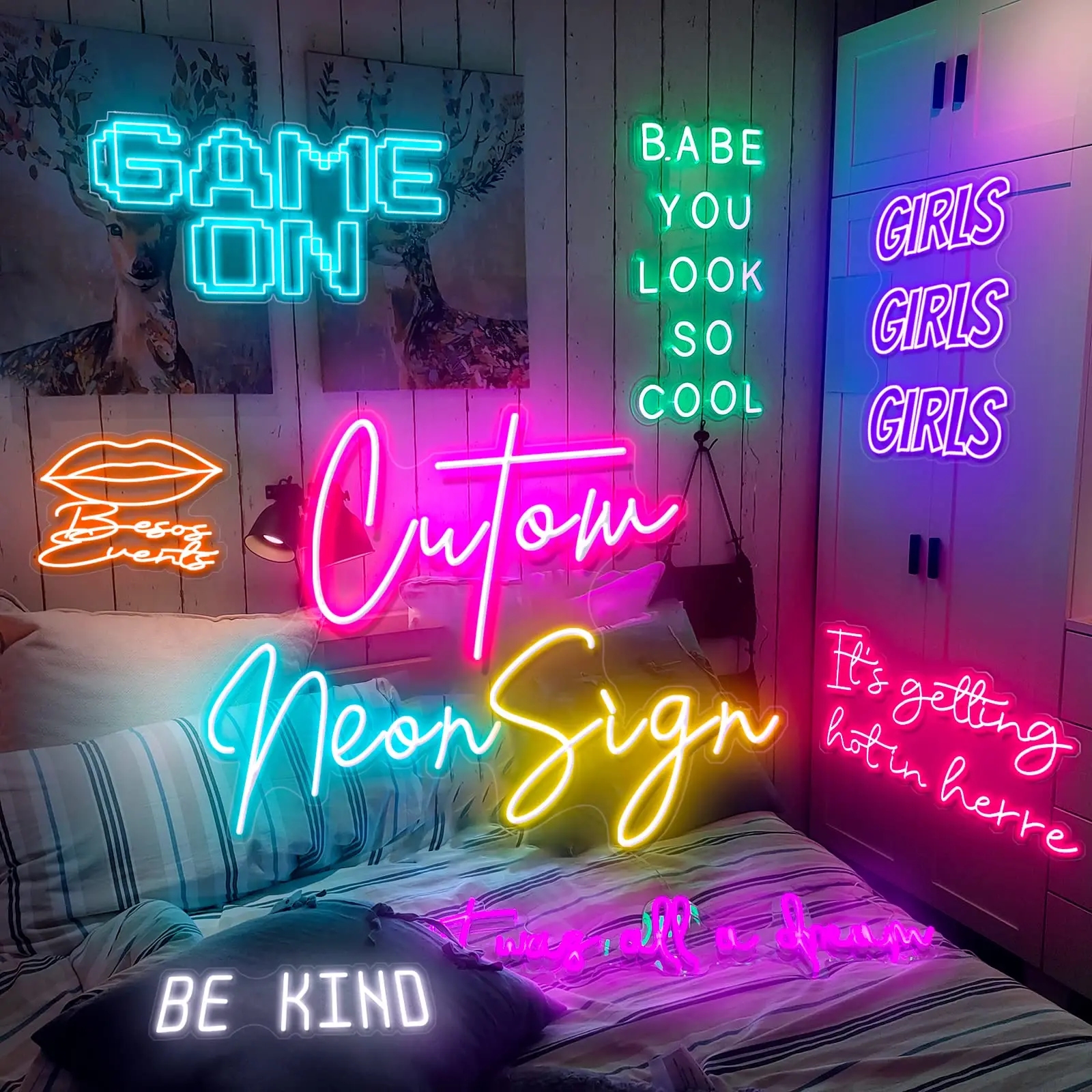 Custom LED Neon Signs, Personalised Neon Lights Sign for Bedroom Wedding Birthday Party Home Wall Décor Salon Neon Light Sign