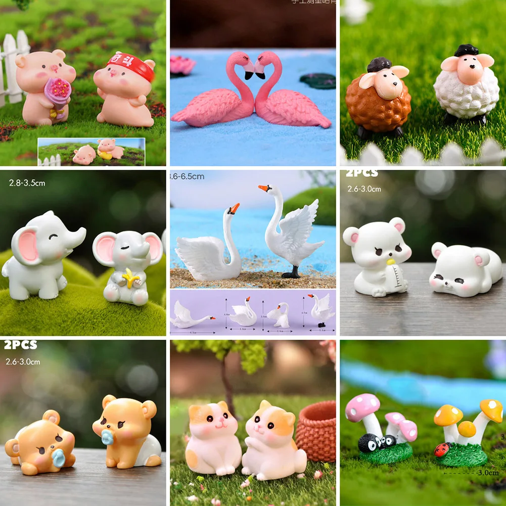 3cm Kawaii Animals Miniature Figurine Bear/Koala Fairy Garden Decoration Dollhouse Statue Birthday Party Toy Gift Accessories